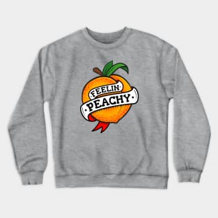 Feelin Peachy Retro Tattoo Style Crewneck Sweatshirt